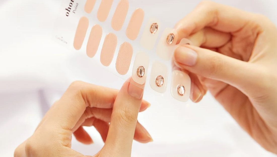 How to Apply: Semi Cured Gel Nail Strips with Nail Gems
